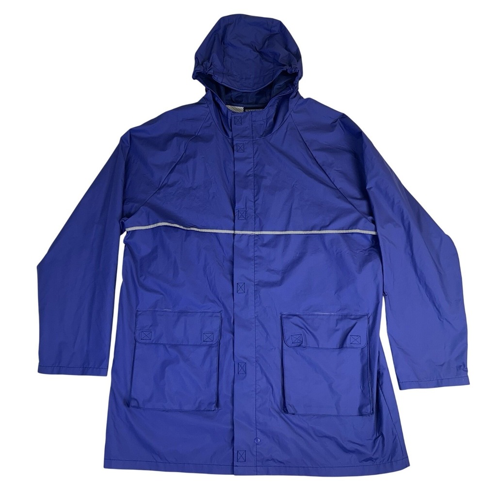 Lands' End Women's Blue/ Violet VTG 90s Y2K Rain Jacket Coastal Preppy Size XL‎